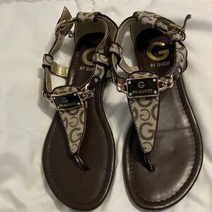Guess Women's Gold and Brown Sandals